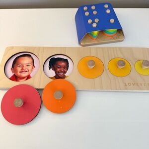 Lovevery Wooden Circle Puzzle for Kids and shape stacking puzzle